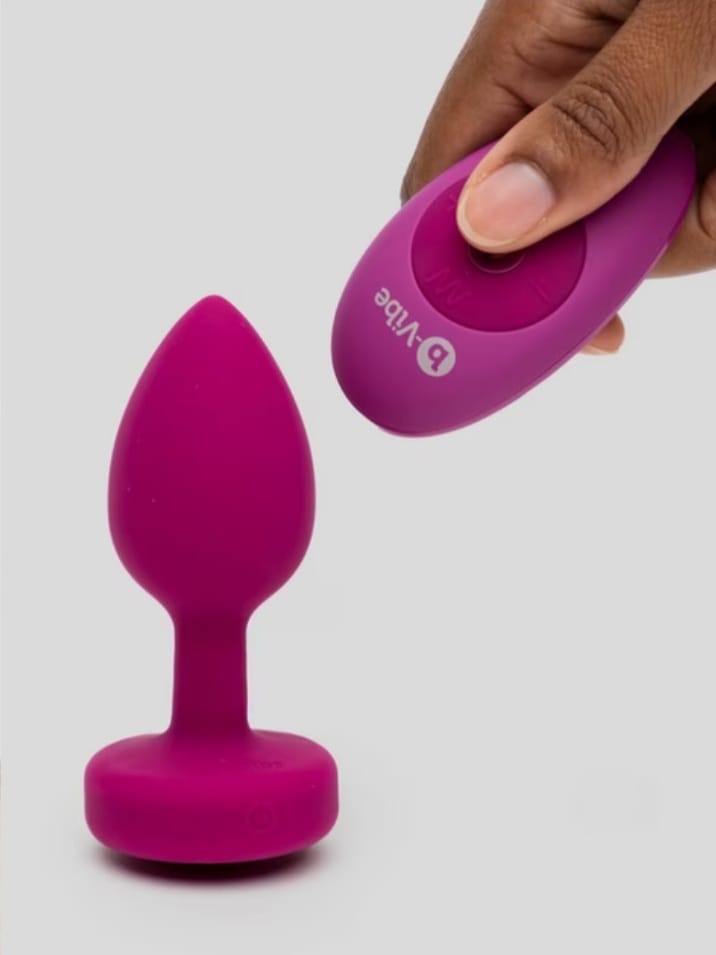 B-Vibe Remote Control Rechargeable Vibrating Silicone Jewelled Butt Plug